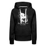 Load image into Gallery viewer, Anti-Cruelty 90's Retro Logo Women’s Hoodie - charcoal grey
