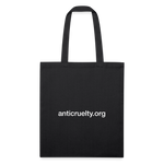 Load image into Gallery viewer, Anti-Cruelty "Because Love." Recycled Tote Bag - black
