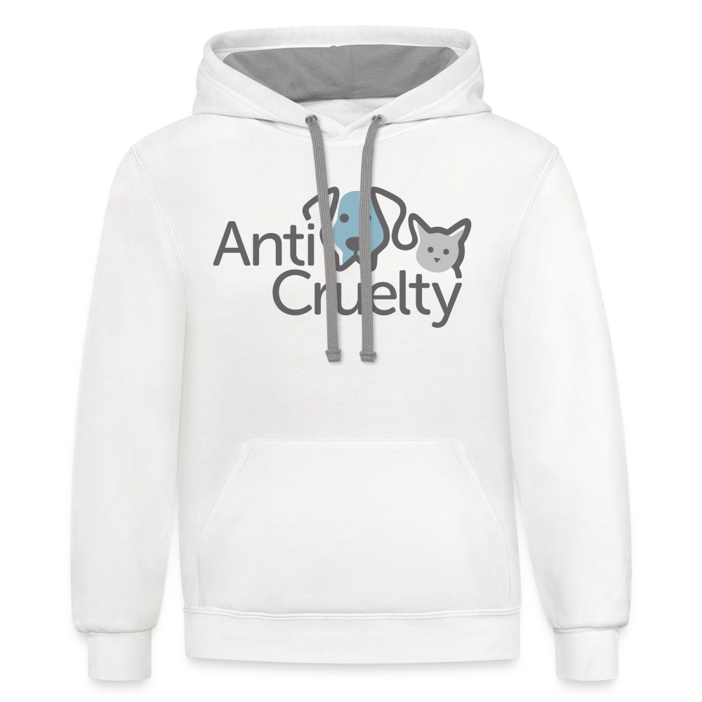 Anti-Cruelty Logo (Color) Contrast Hoodie - white/gray