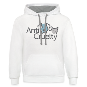 Anti-Cruelty Logo (Color) Contrast Hoodie - white/gray