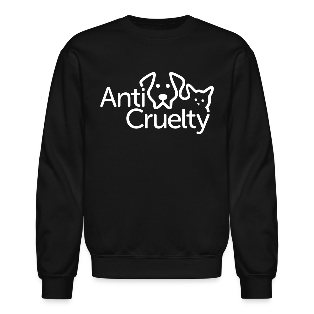 Anti-Cruelty Log (White) Crewneck Sweatshirt - black