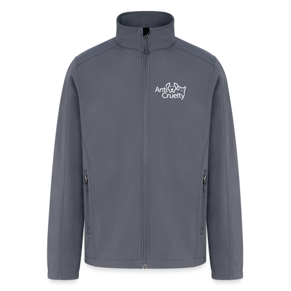 Anti-Cruelty Logo Men’s Soft Shell Jacket - gray