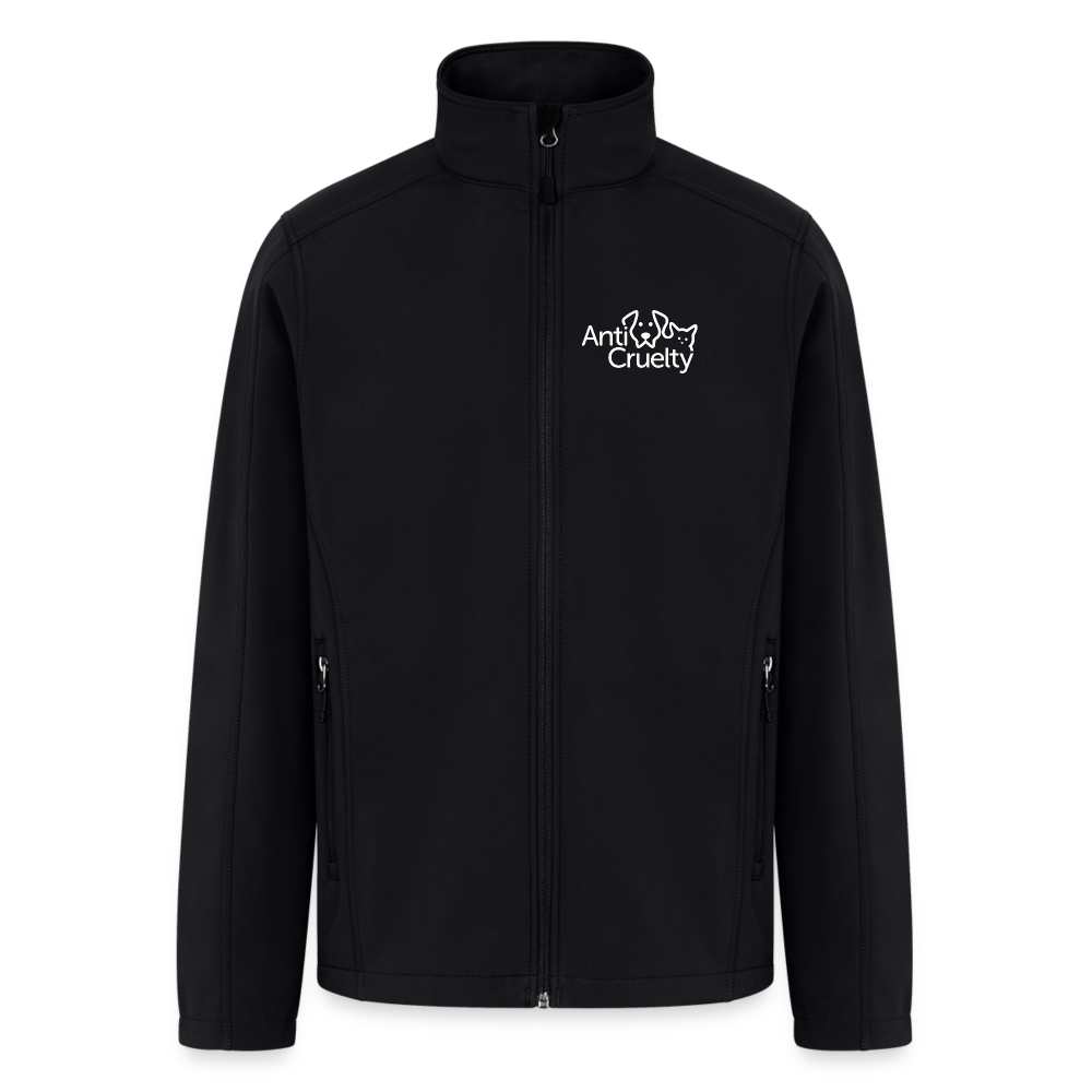 Anti-Cruelty Logo Men’s Soft Shell Jacket - black