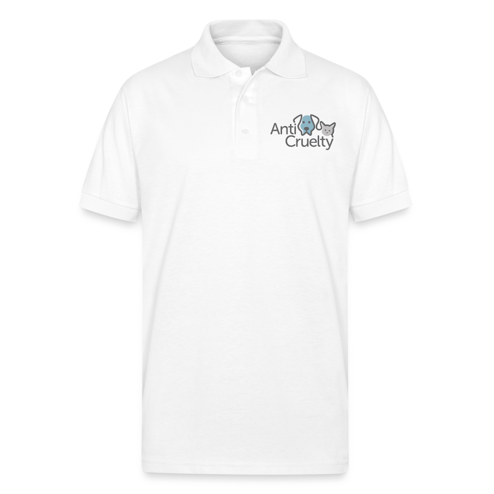 Anti-Cruelty Logo Unisex 50/50 Jersey Polo - white