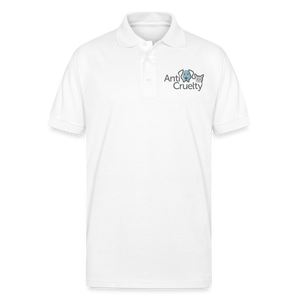 Anti-Cruelty Logo Unisex 50/50 Jersey Polo - white