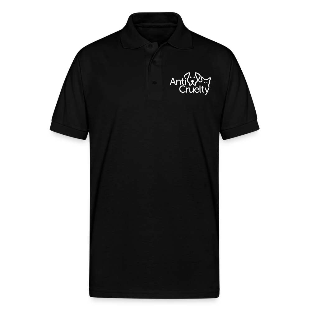 Anti-Cruelty Logo Unisex 50/50 Jersey Polo - black