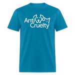 Load image into Gallery viewer, Anti-Cruelty Logo (White) Unisex Classic T-Shirt - turquoise
