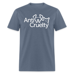 Load image into Gallery viewer, Anti-Cruelty Logo (White) Unisex Classic T-Shirt - denim
