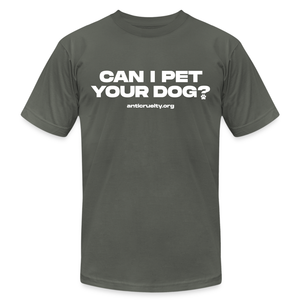 Pet Your Dog Jersey T-Shirt by Bella + Canvas - asphalt